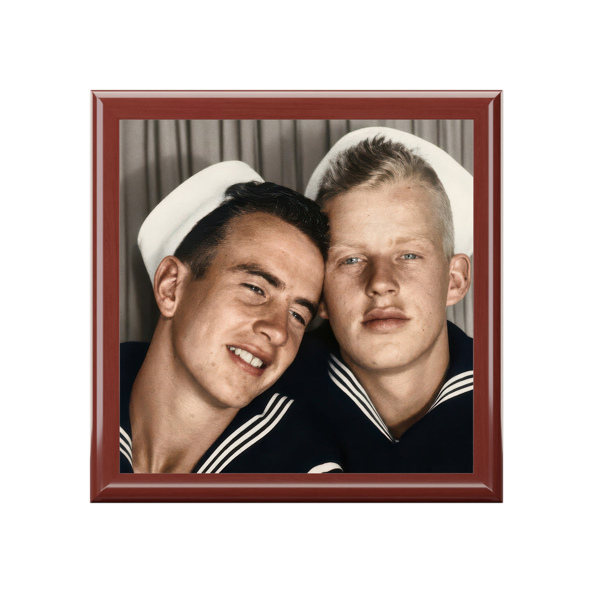 Paire 158 | Vintage Photobooth Series | Two Sailors, Heads Together  Keepsake Box