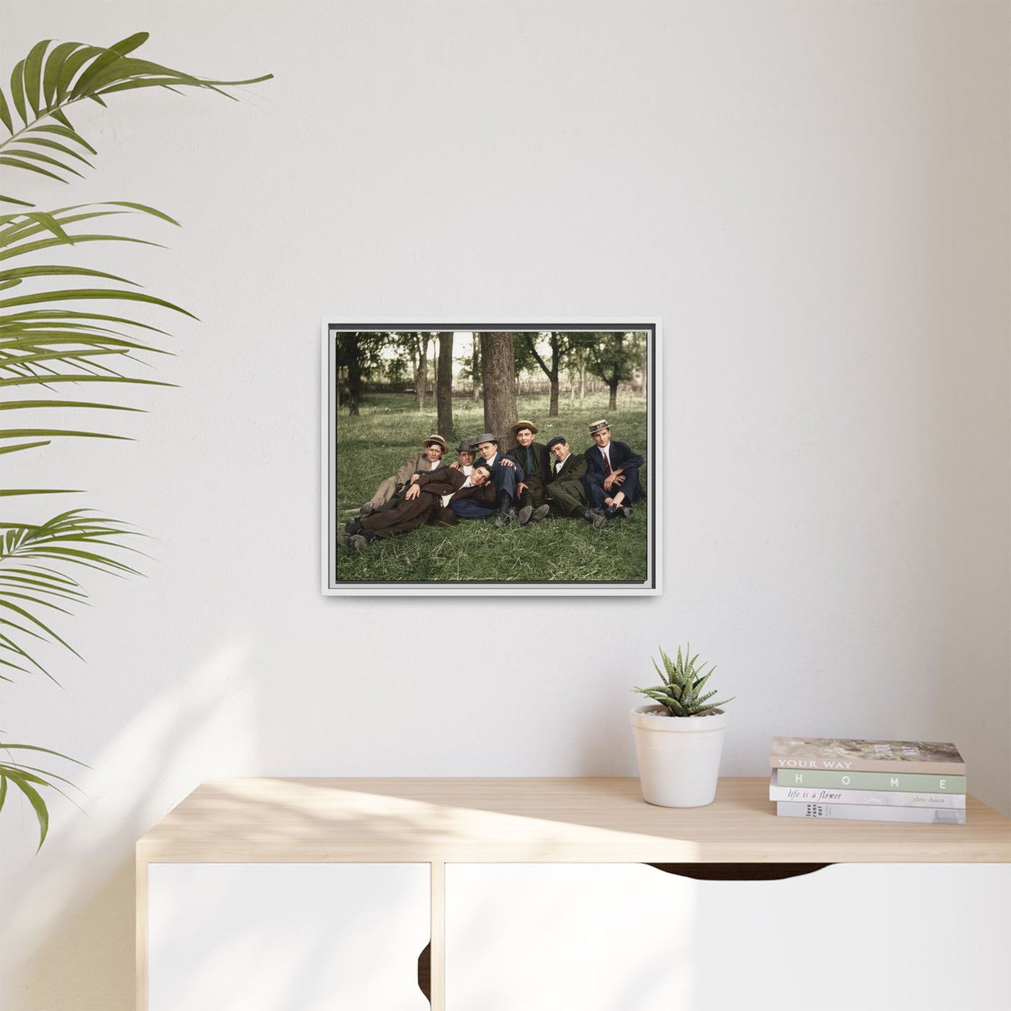 hommes 005 | Framed Vintage Photo - Matte Canvas