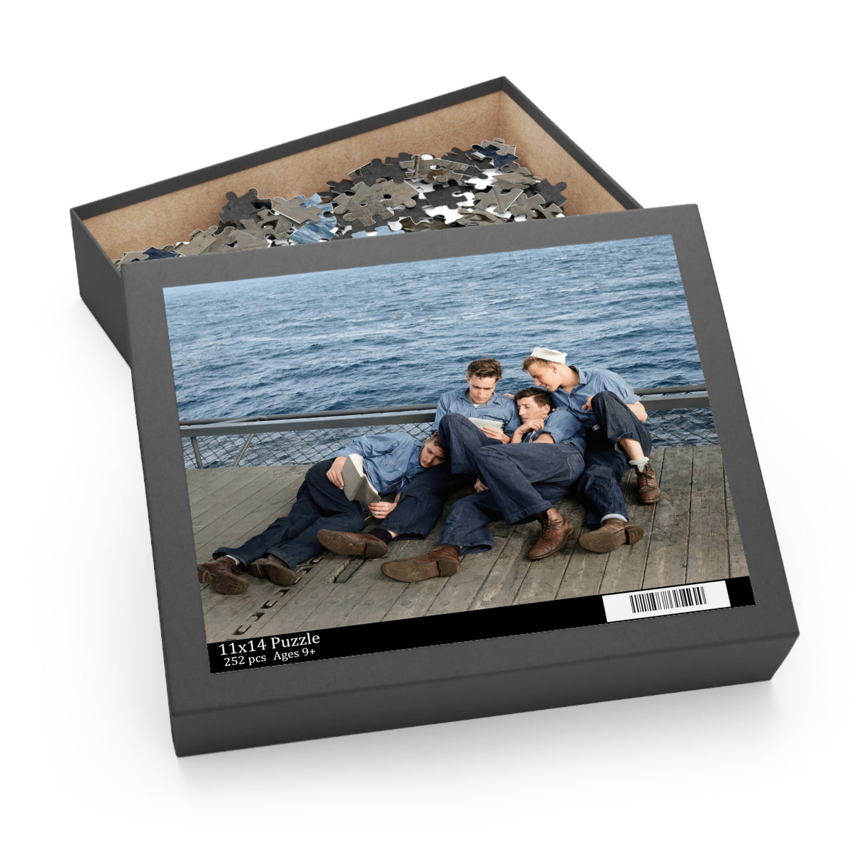 Sailors Reading aboard USS Lexington Jigsaw Puzzle | LGBTQ+ Heritage | hommes 025