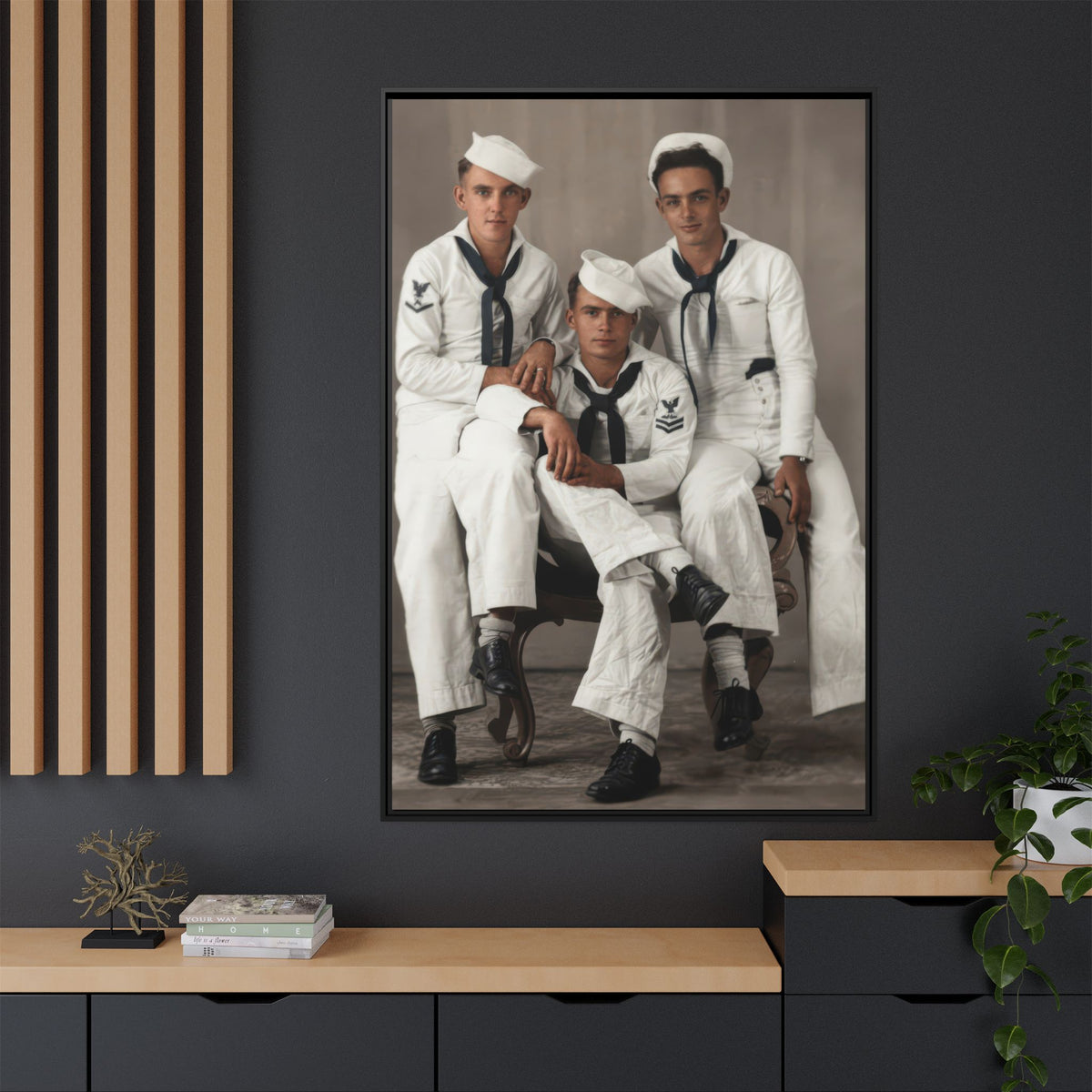hommes 008 | Framed Vintage Photo - Matte Canvas