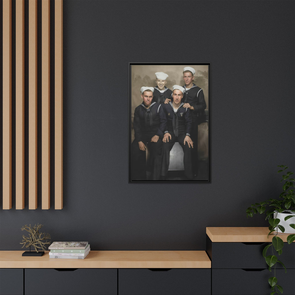 hommes 011 | Framed Vintage Photo - Matte Canvas