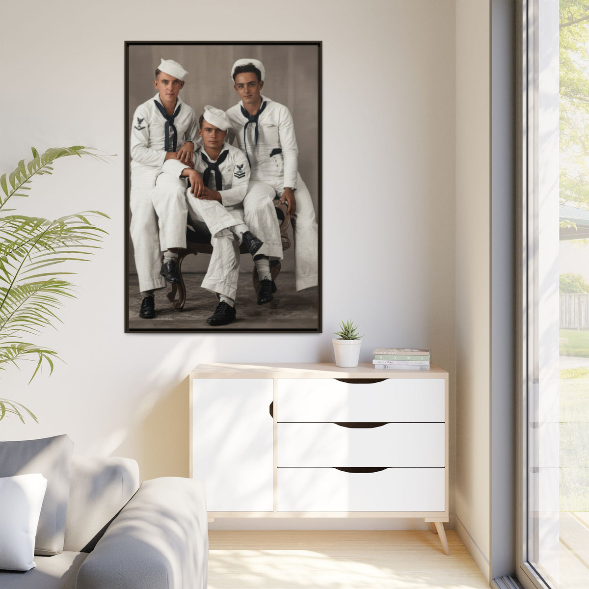 hommes 008 | Framed Vintage Photo - Matte Canvas