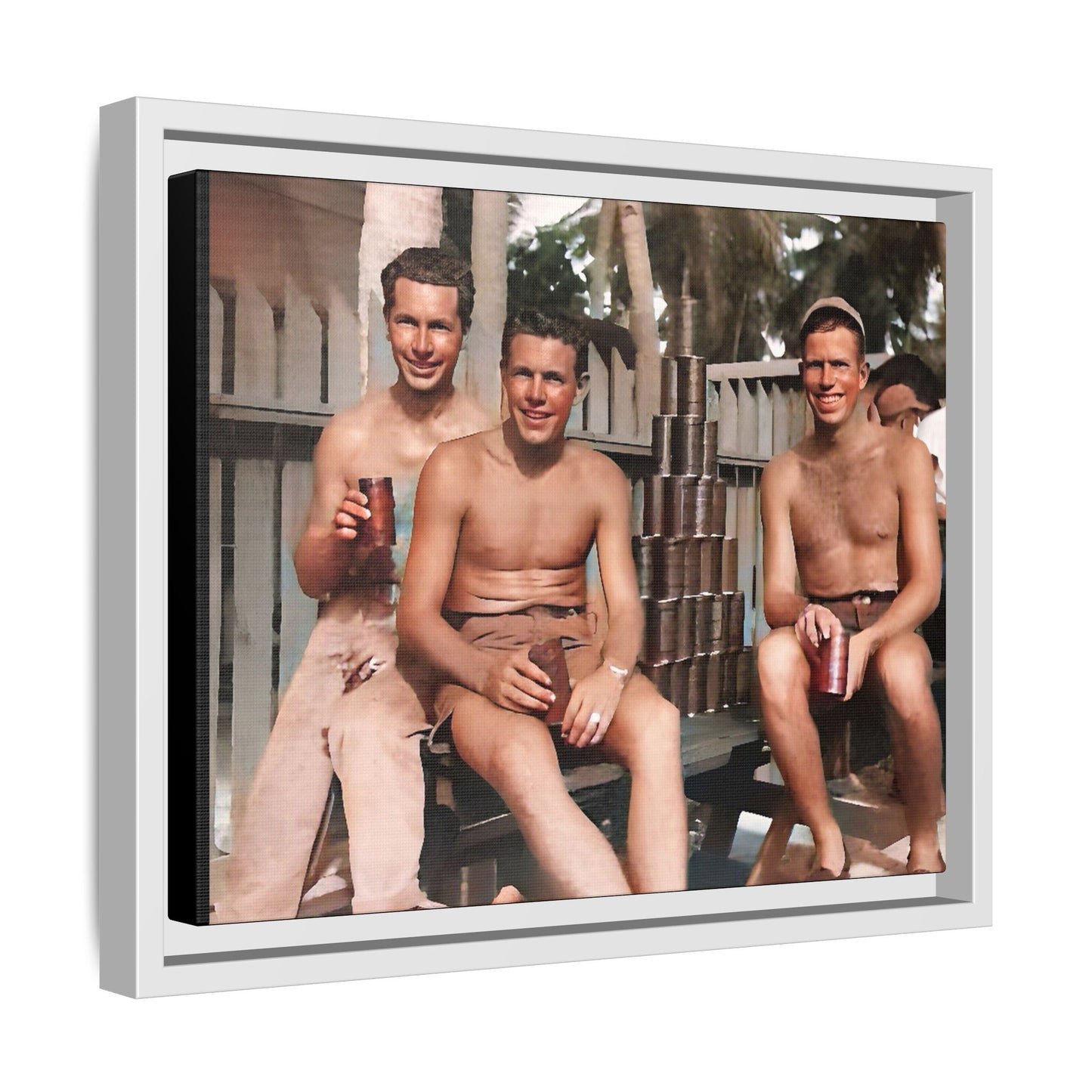 hommes 003 | Framed Vintage Photo - Matte Canvas