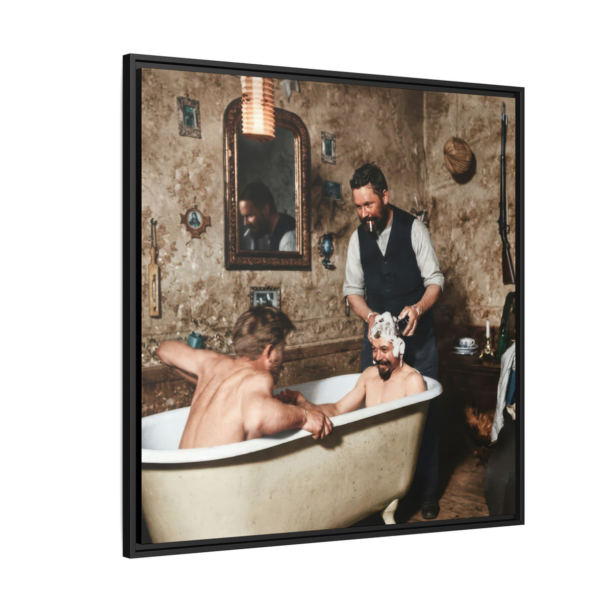 hommes 031 | Framed Vintage Photo - Matte Canvas2