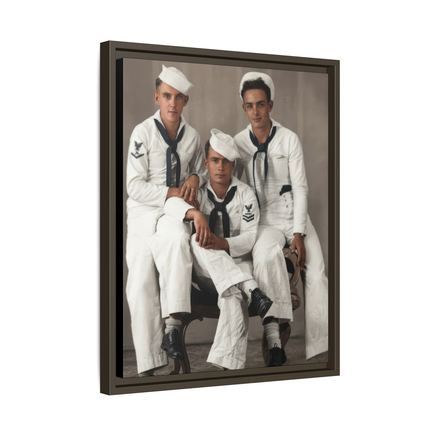 hommes 008 | Framed Vintage Photo - Matte Canvas