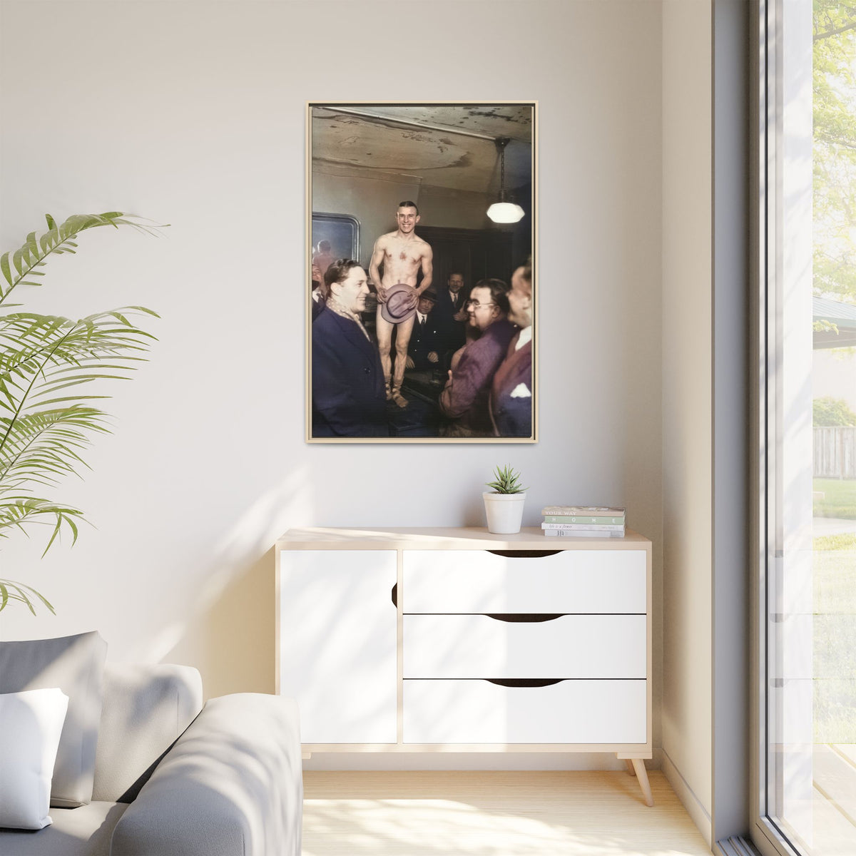 hommes 017 | Framed Vintage Photo - Matte Canvas