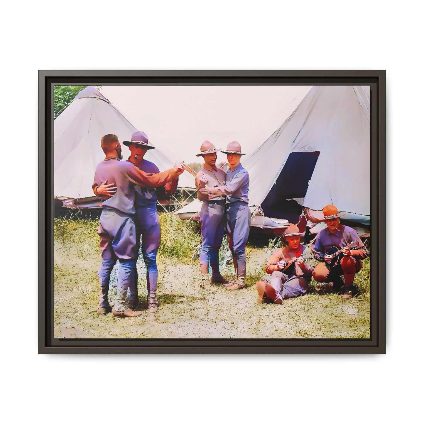 hommes 006 | Framed Vintage Photo - Matte Canvas