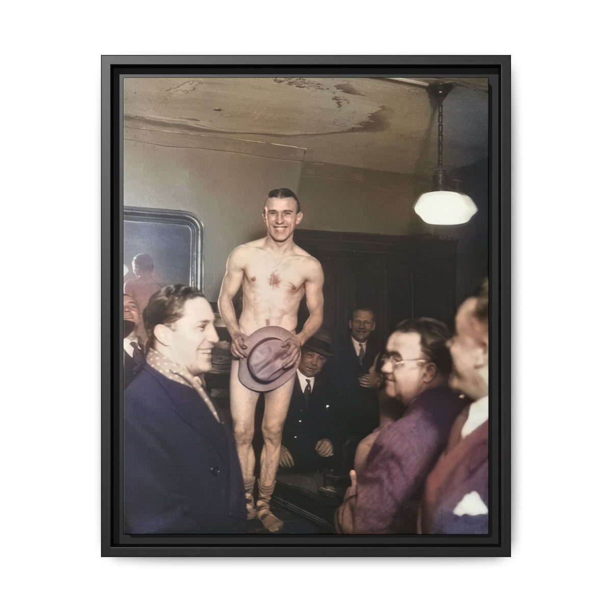 hommes 017 | Framed Vintage Photo - Matte Canvas