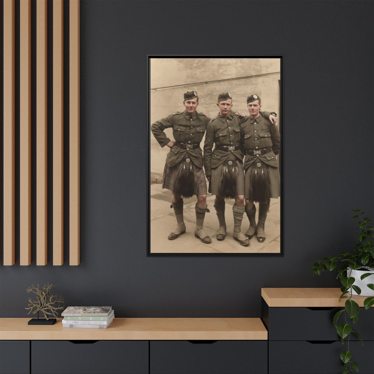 hommes 014 | Framed Vintage Photo - Matte Canvas
