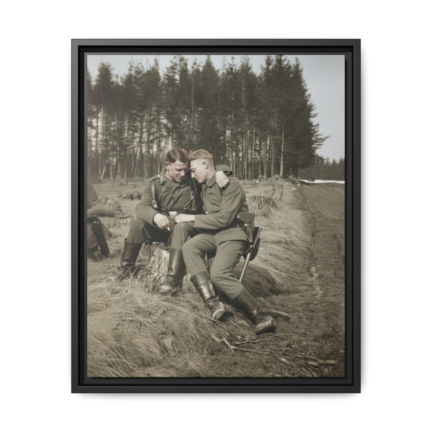WWII Vintage Photo Affectionate Men
