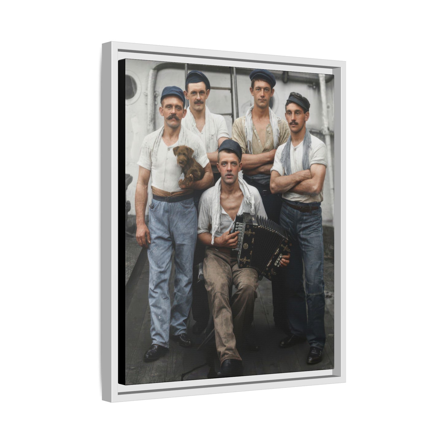 hommes 002 | Framed Vintage Photo - Matte Canvas
