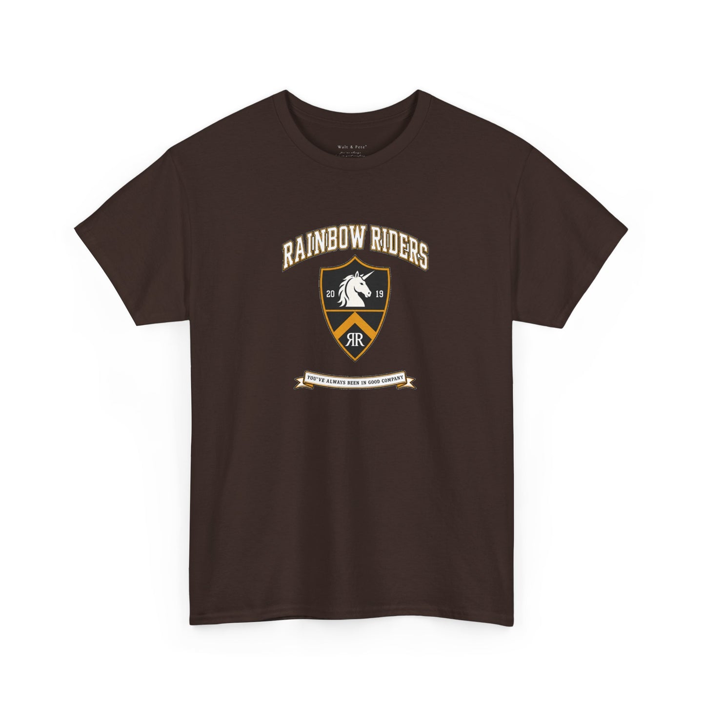 Rainbow Riders Heritage Crest T-Shirt | Est. 2019 LGBTQ+ Collegiate Tee