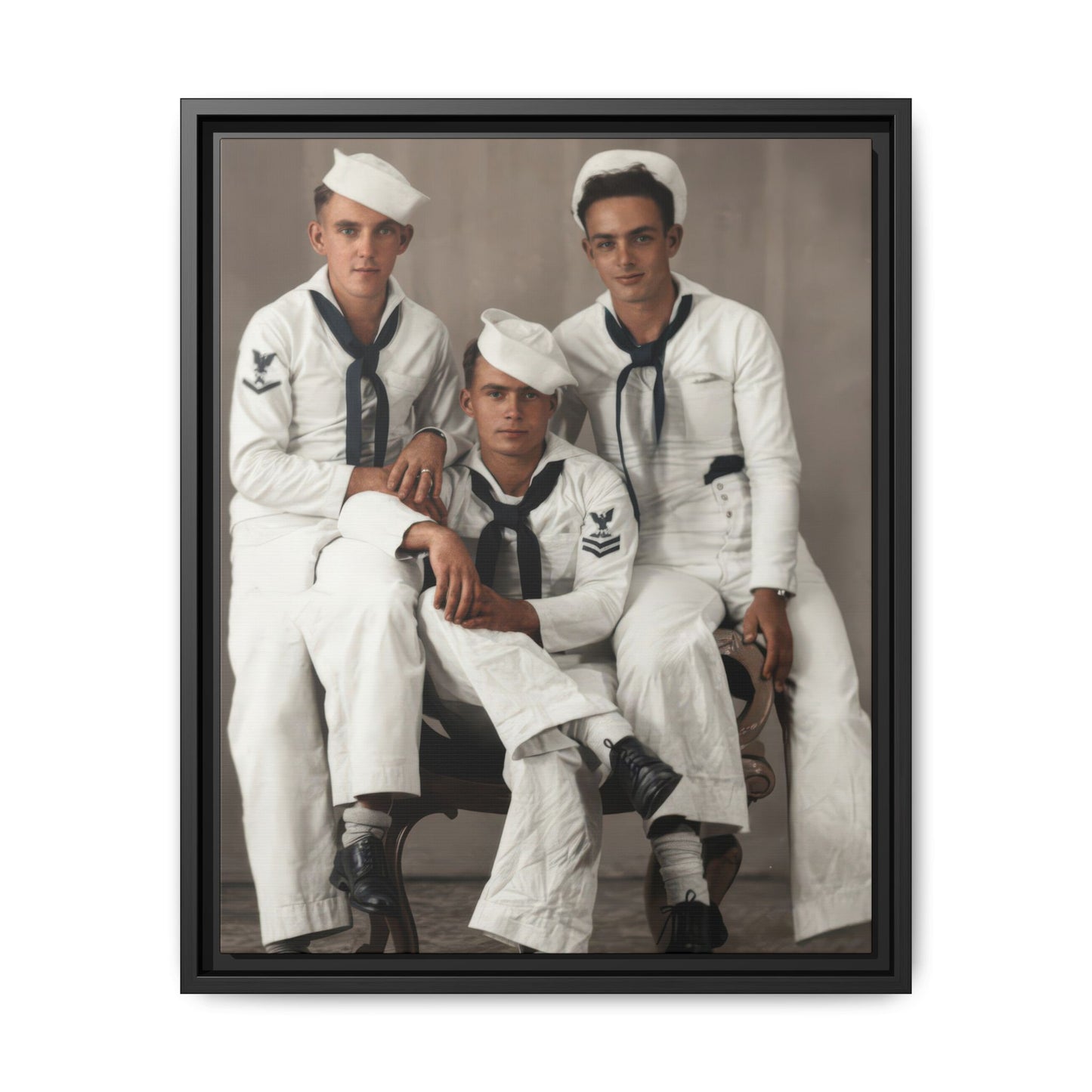 hommes 008 | Framed Vintage Photo - Matte Canvas