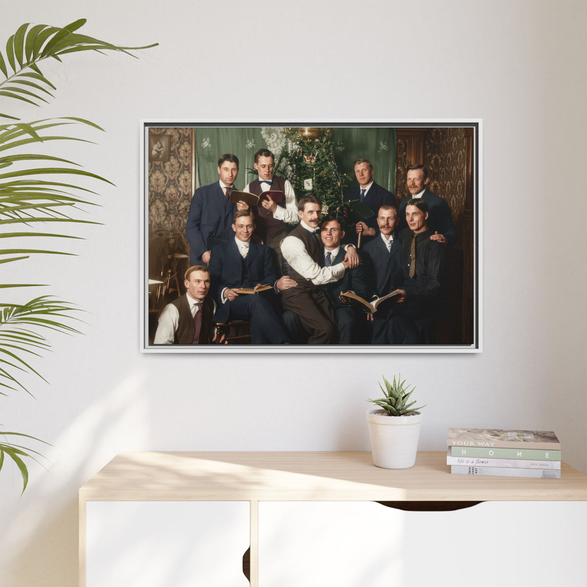 hommes 001 | Framed Vintage Photo - Matte Canvas