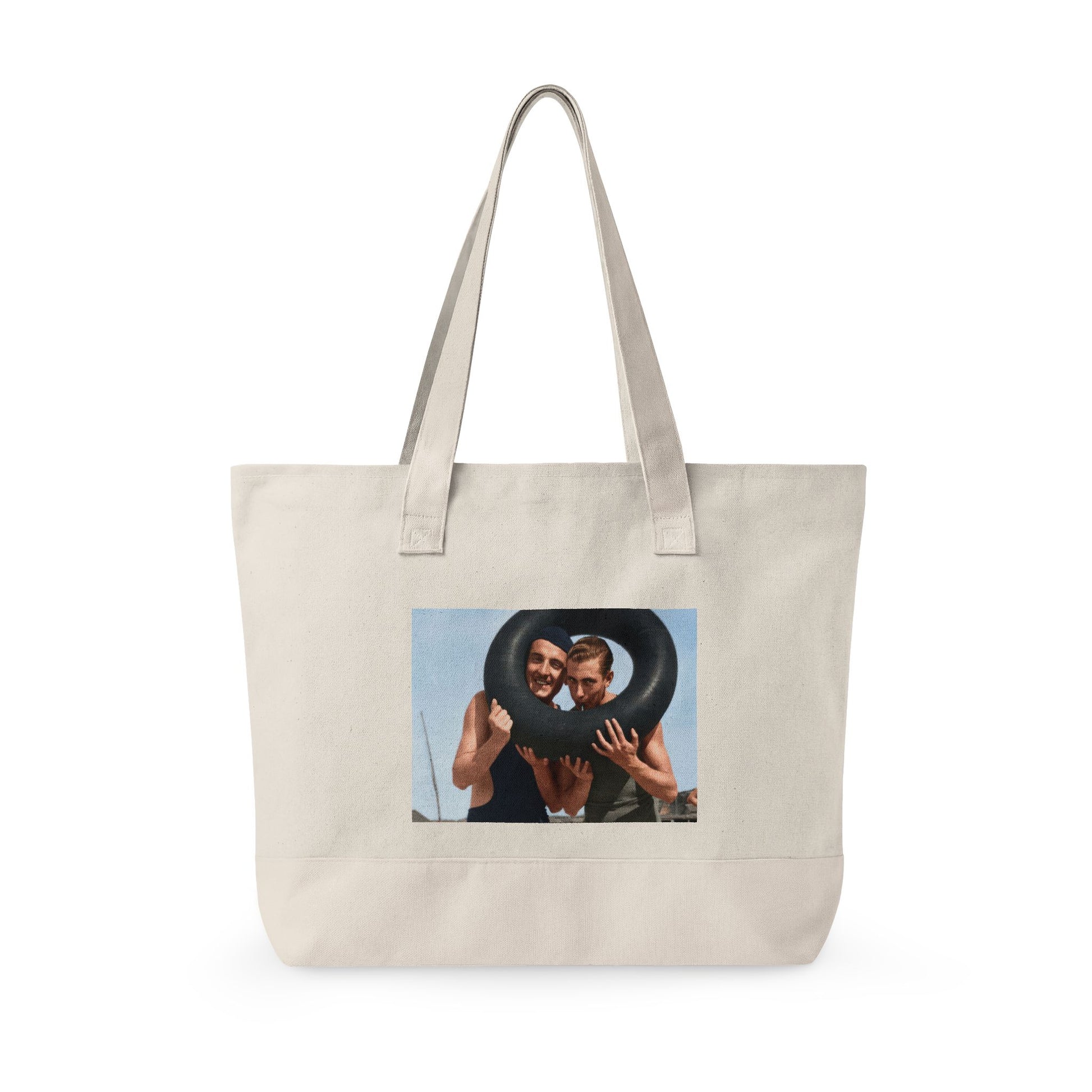 Walt & Pete NAGER 006 beach day canvas tote with front zip pocket 
