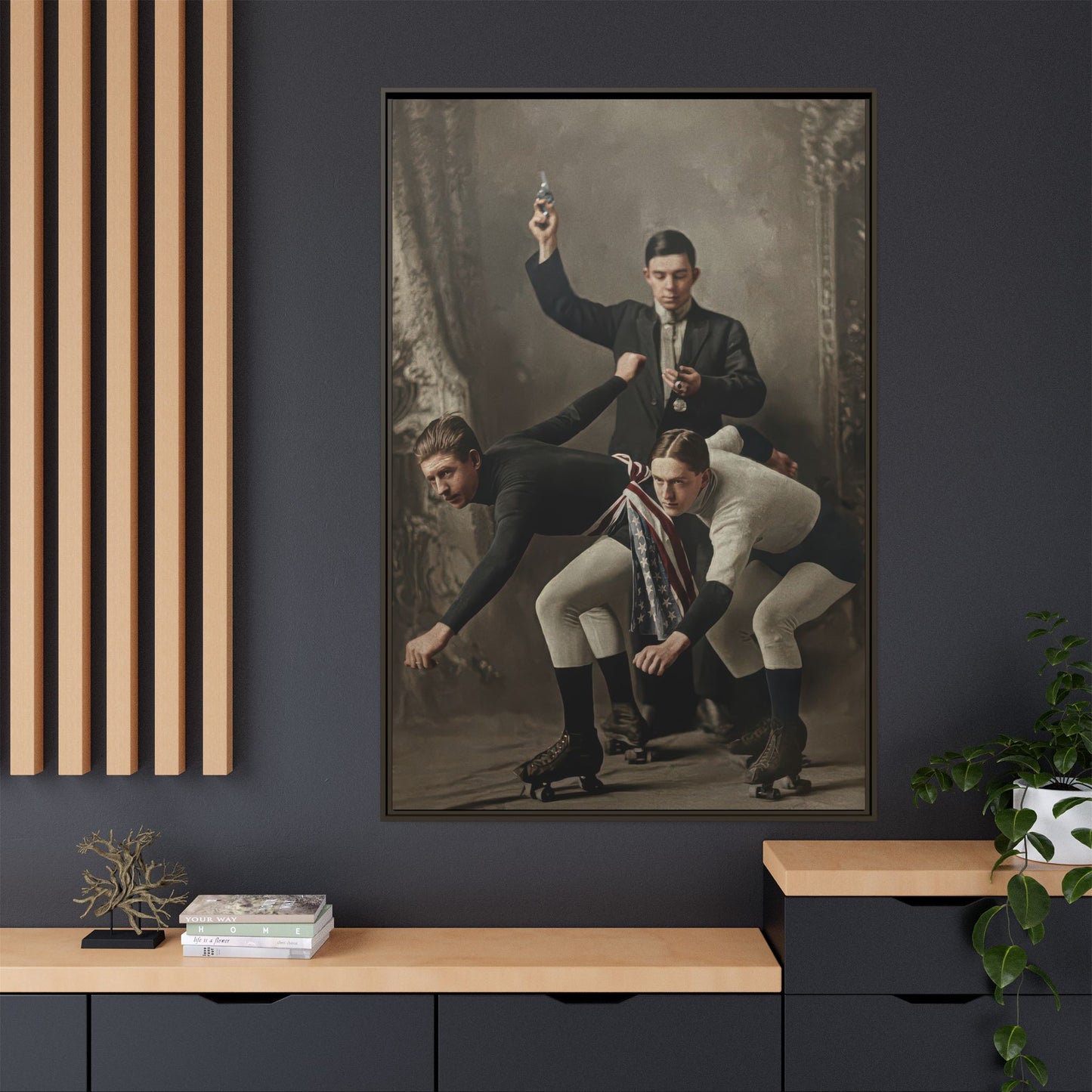 athlétisme 020 | Framed Vintage Photo - Matte Canvas