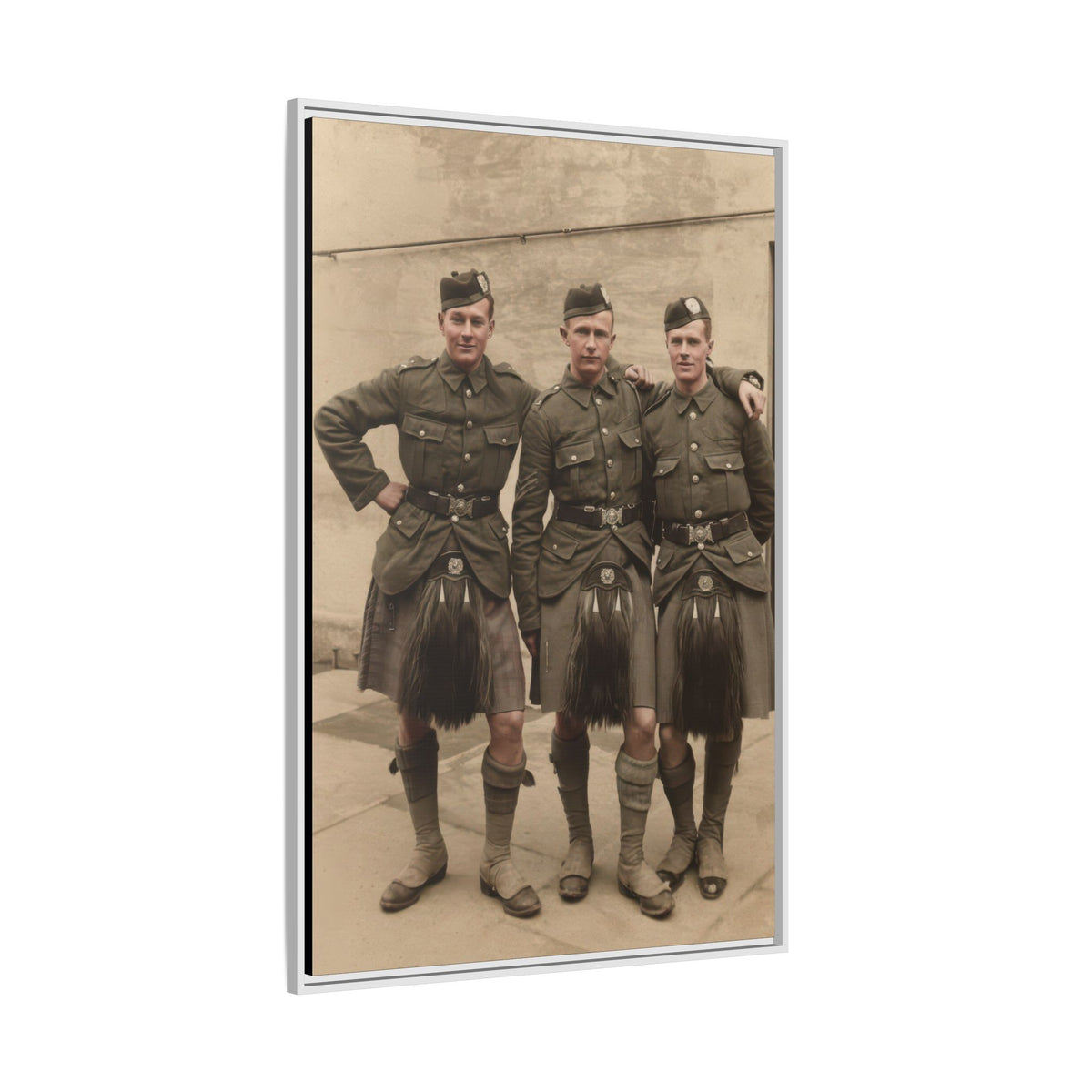 hommes 014 | Framed Vintage Photo - Matte Canvas