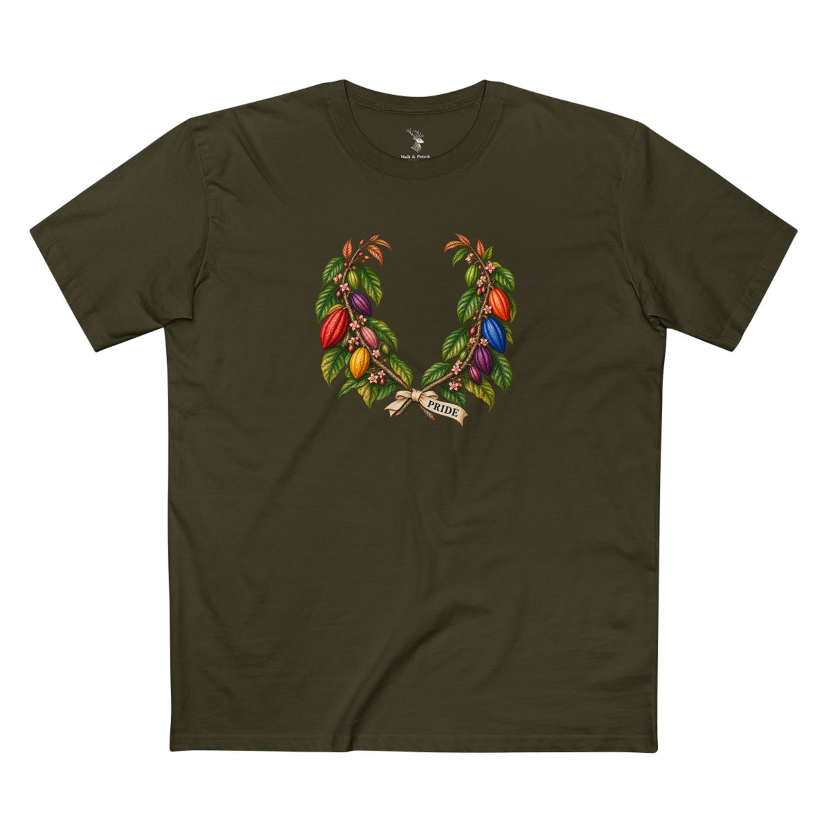 Ghanaian Cocoa Pride T-Shirt — LGBTQ+ Laurel Wreath