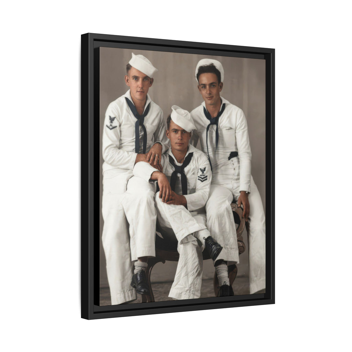 hommes 008 | Framed Vintage Photo - Matte Canvas