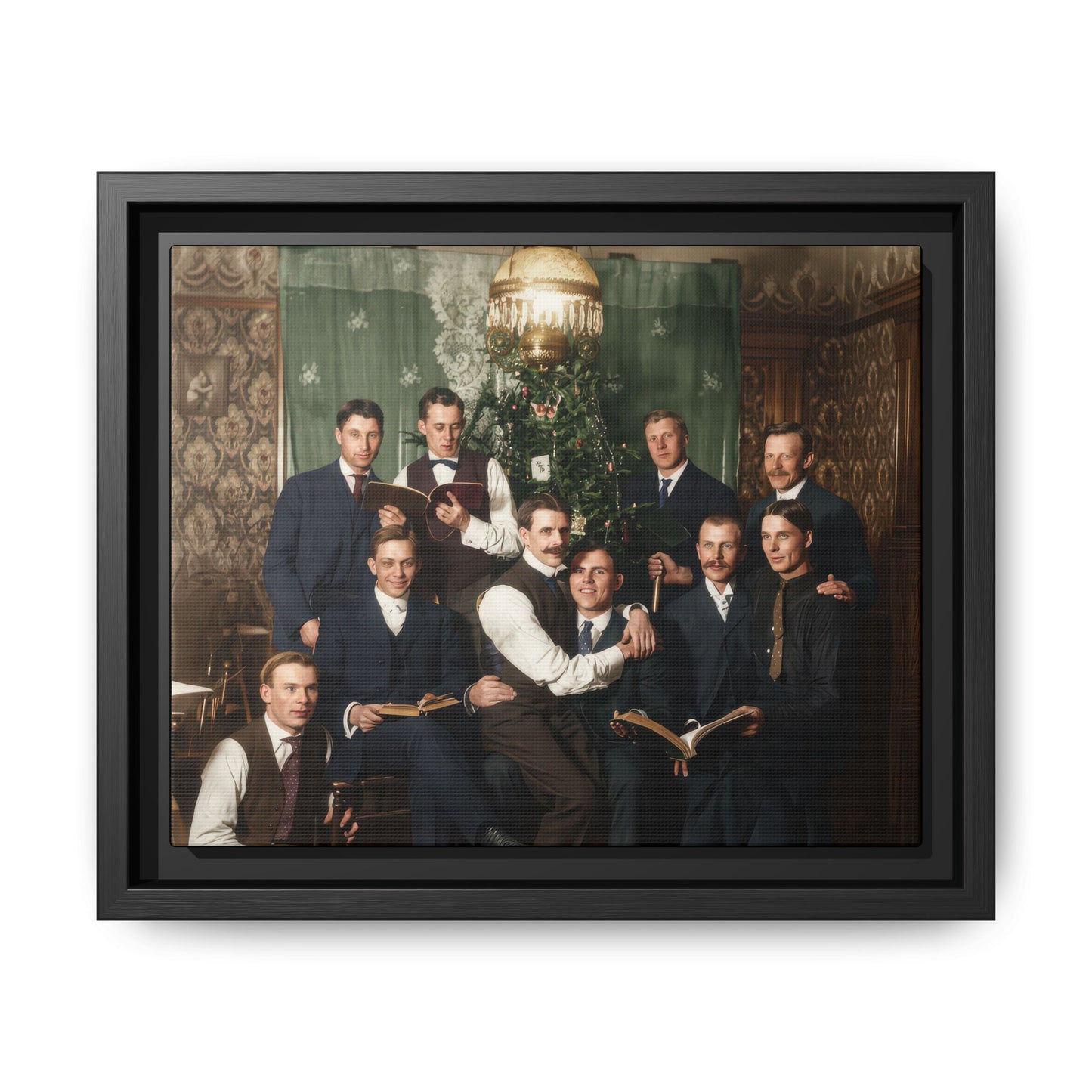hommes 001 | Framed Vintage Photo - Matte Canvas