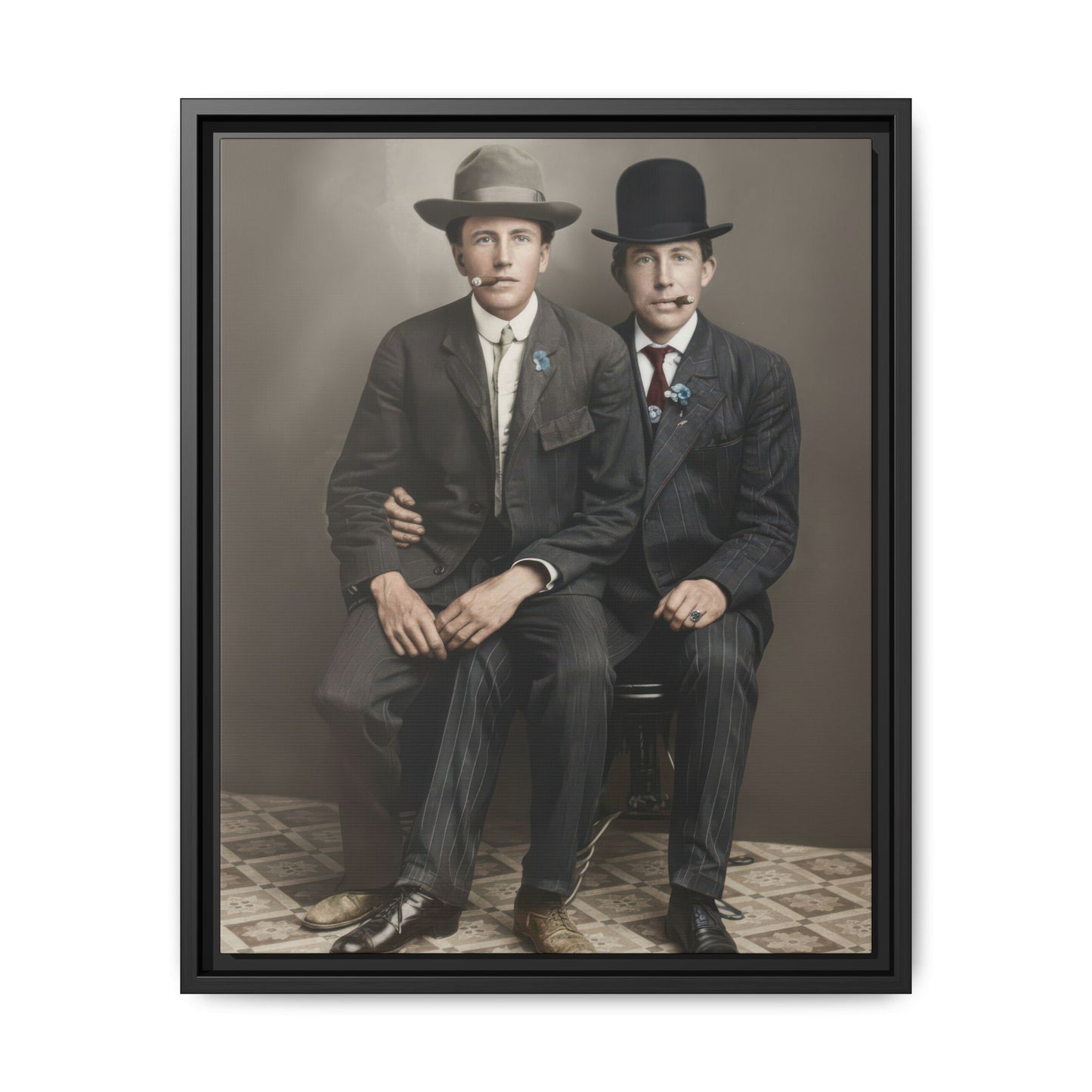 paire 083 | Framed Vintage Photo - Matte Canvas