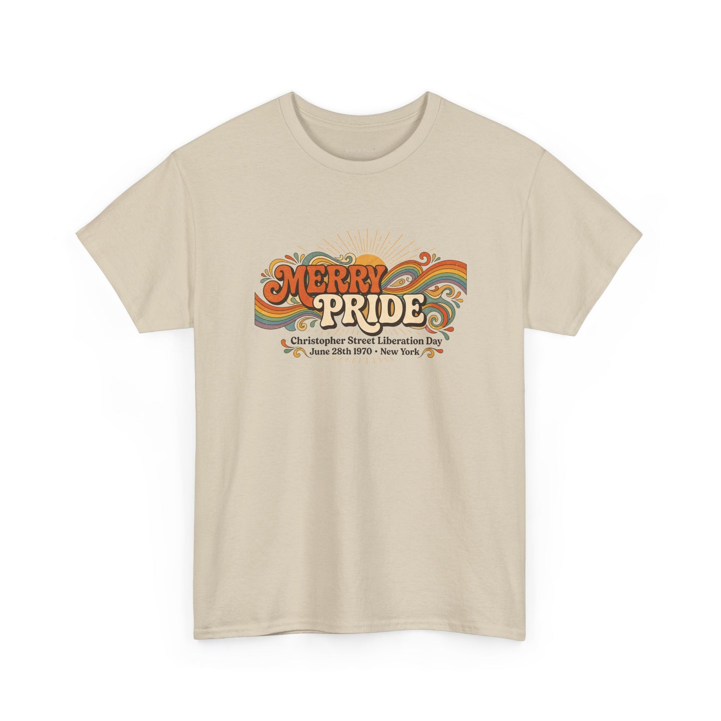 Merry Pride 1970 T-Shirt | Vintage LGBTQ Liberation Tee