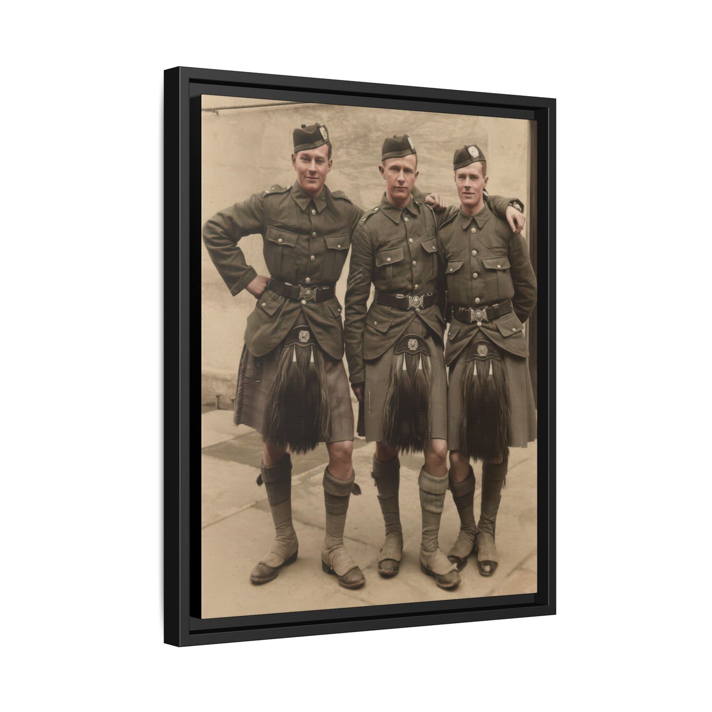 hommes 014 | Framed Vintage Photo - Matte Canvas