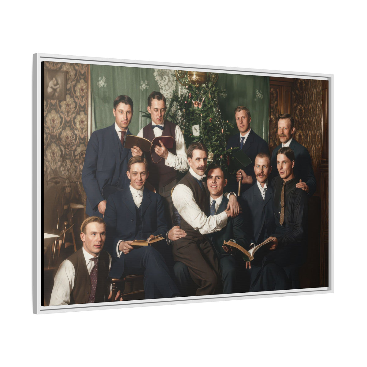 hommes 001 | Framed Vintage Photo - Matte Canvas