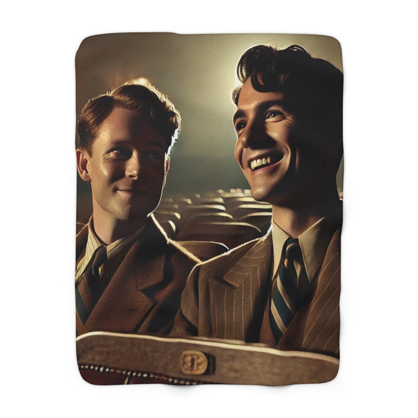 Missing Grant 018 sherpa blanket featuring romantic vintage movie theater artwork 