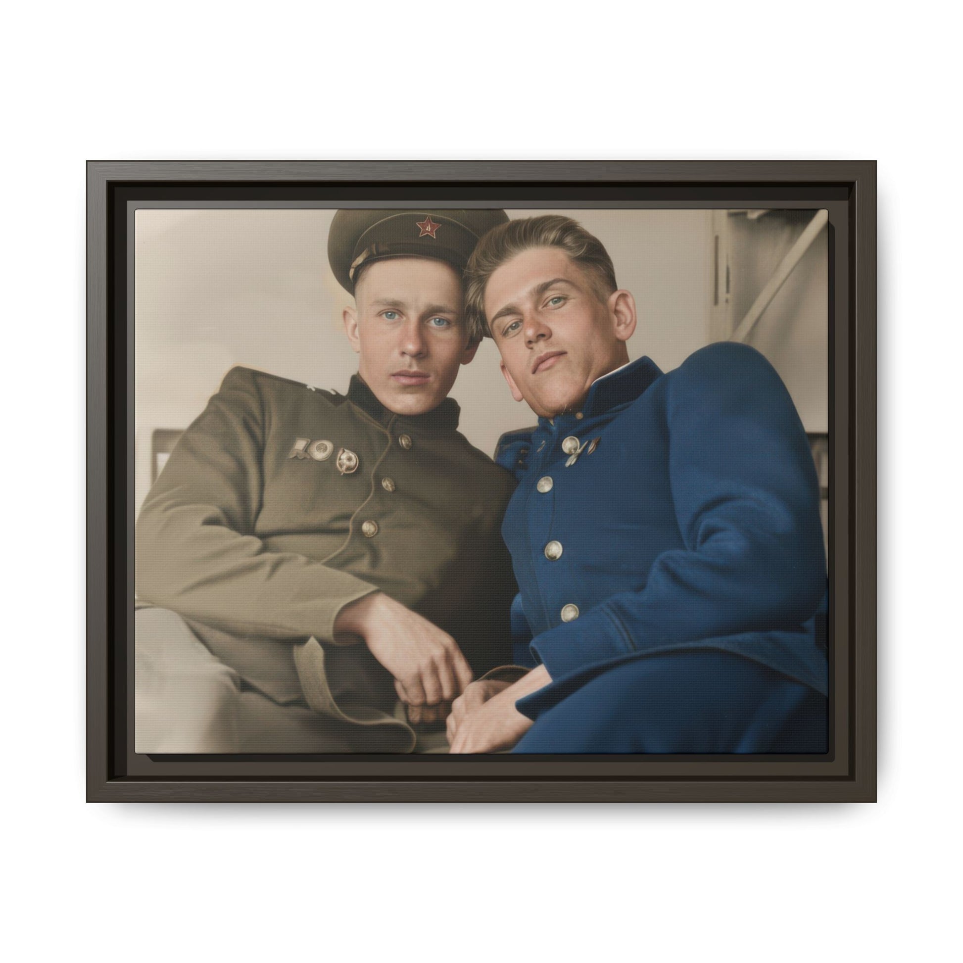 vintage military uniform portrait museum style canvas wall art