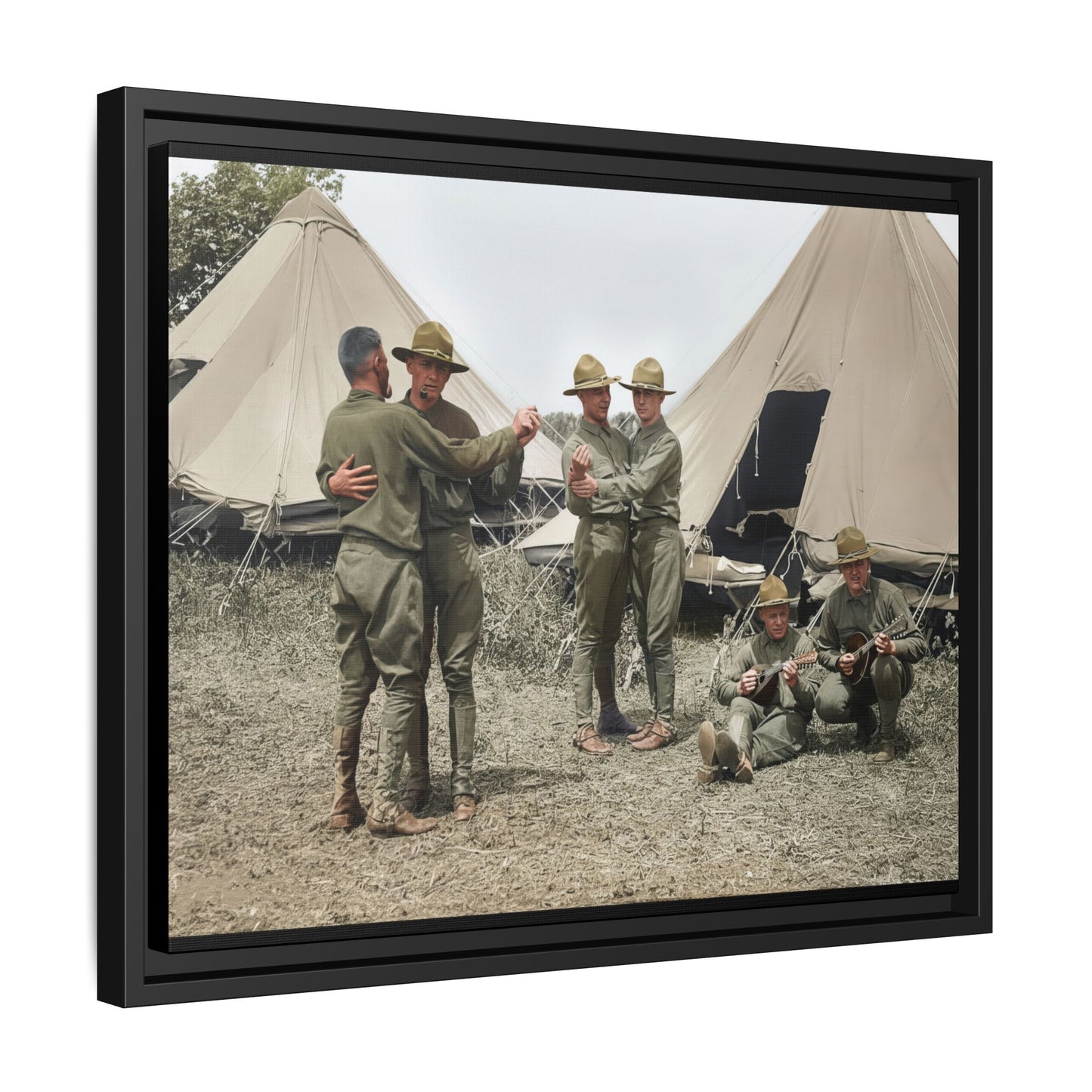 hommes 006 | Framed Vintage Photo - Matte Canvas