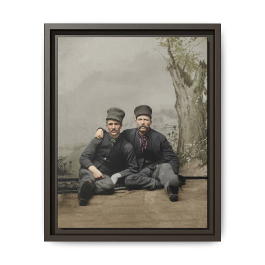 Two men seated vintage portrait historic photograph canvas reproduction