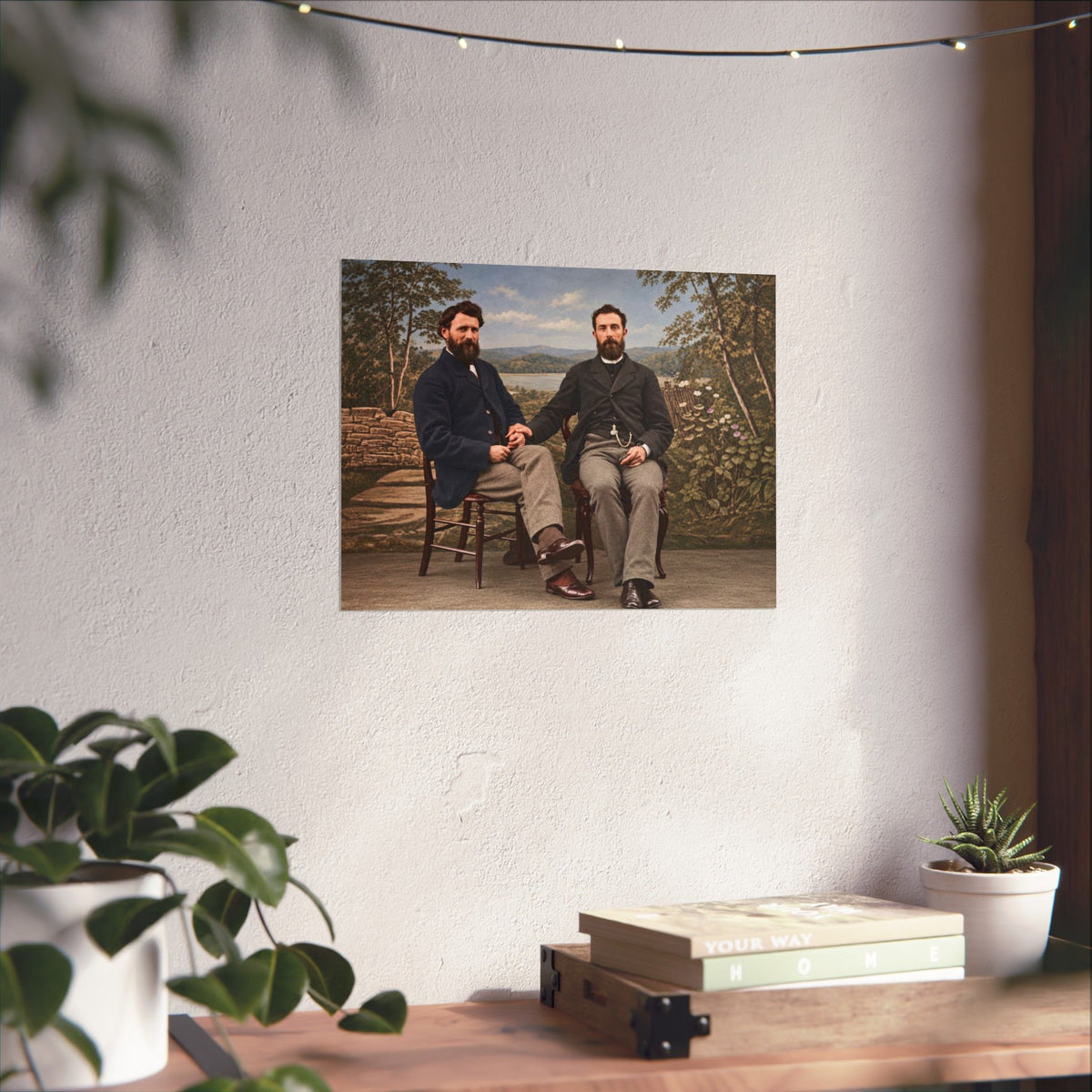 Paire 110 | Two Bearded Victorian Men Holding Hands | Vintage Photography Poster