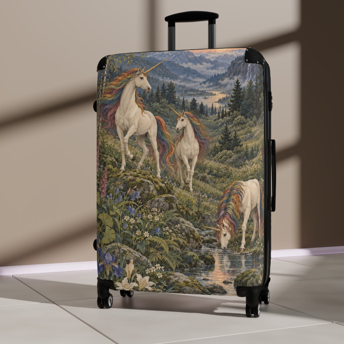 The Rainbow Vale | Three Unicorns Aesthetic Movement Carry-On Suitcase