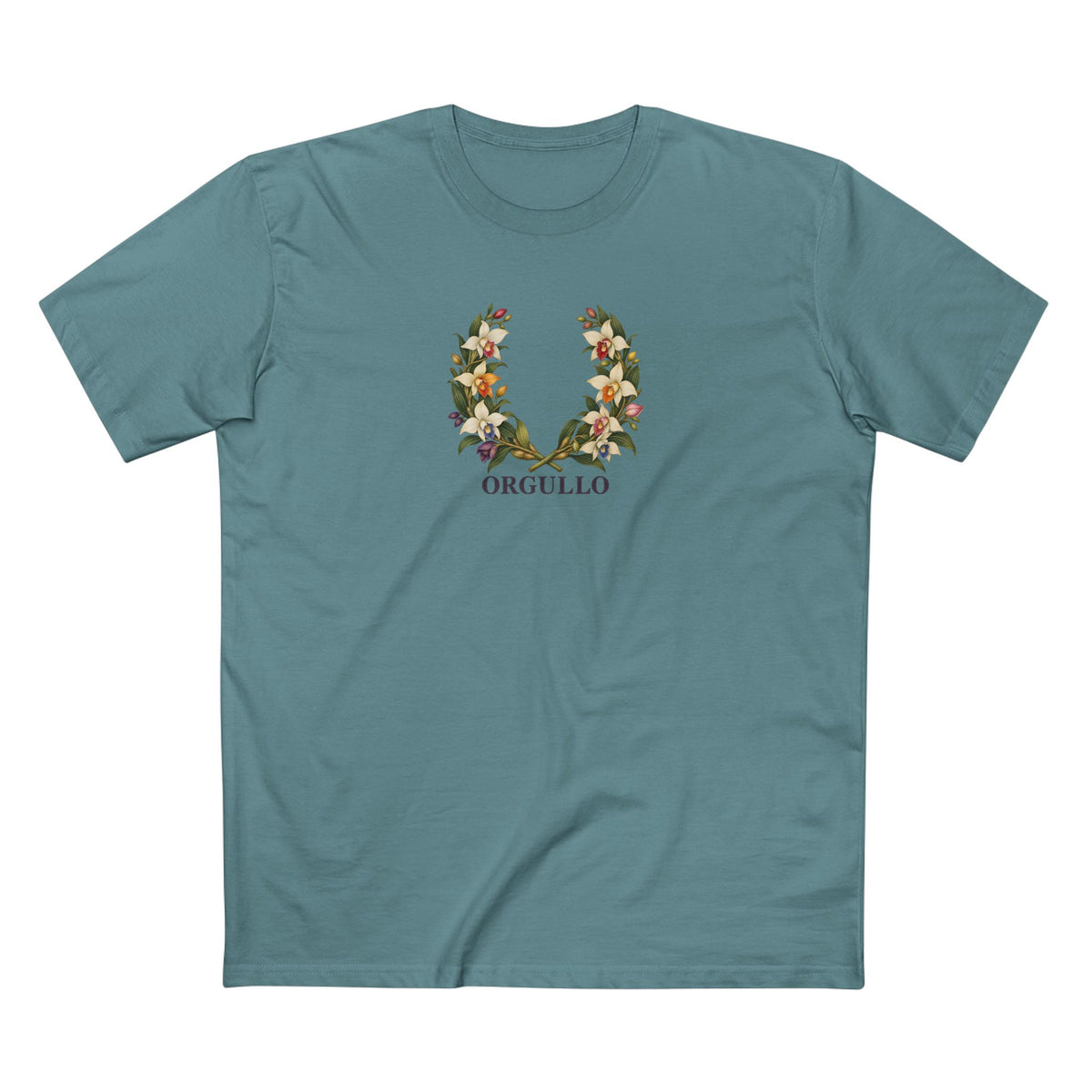 Guatemalan Monja Blanca Pride T-Shirt | ORGULLO Botanical Wreath Tee