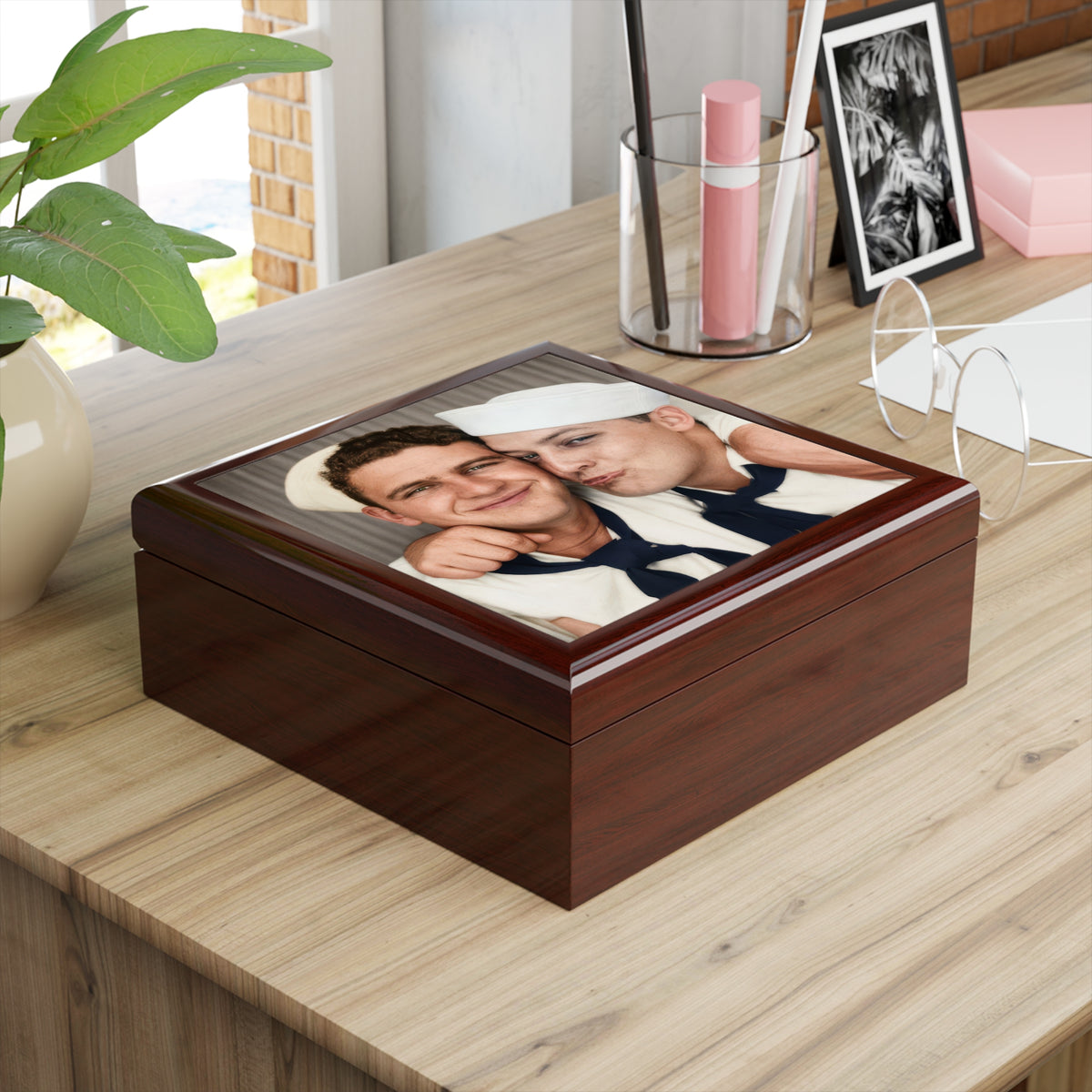 Paire 159 | Vintage Photobooth Series | Two Sailors in a Playful Embrace Keepsake Box