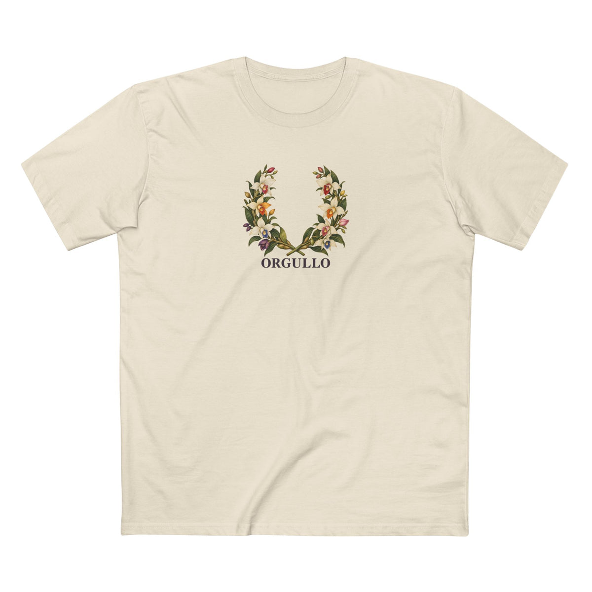 Guatemalan Monja Blanca Pride T-Shirt | ORGULLO Botanical Wreath Tee