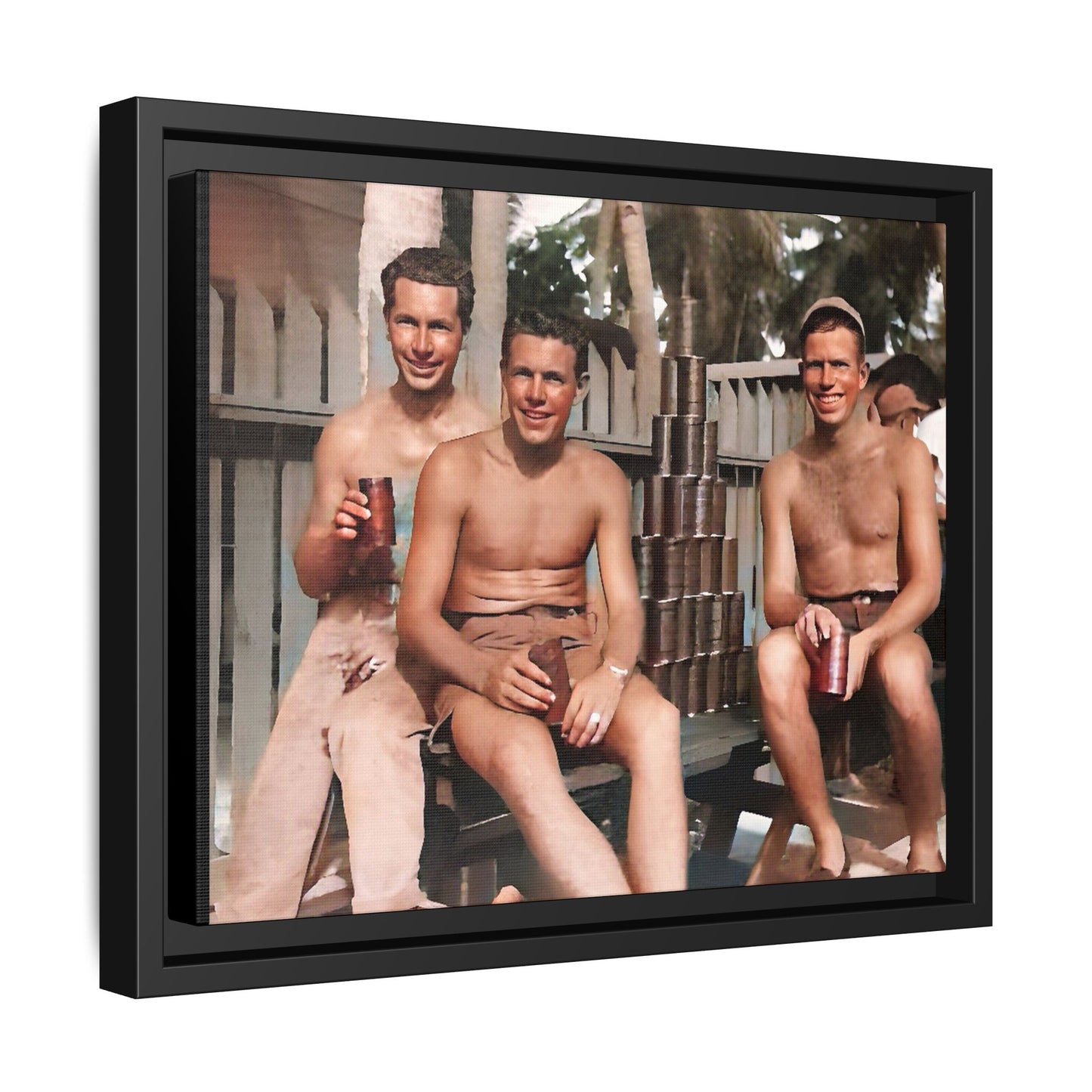 hommes 003 | Framed Vintage Photo - Matte Canvas