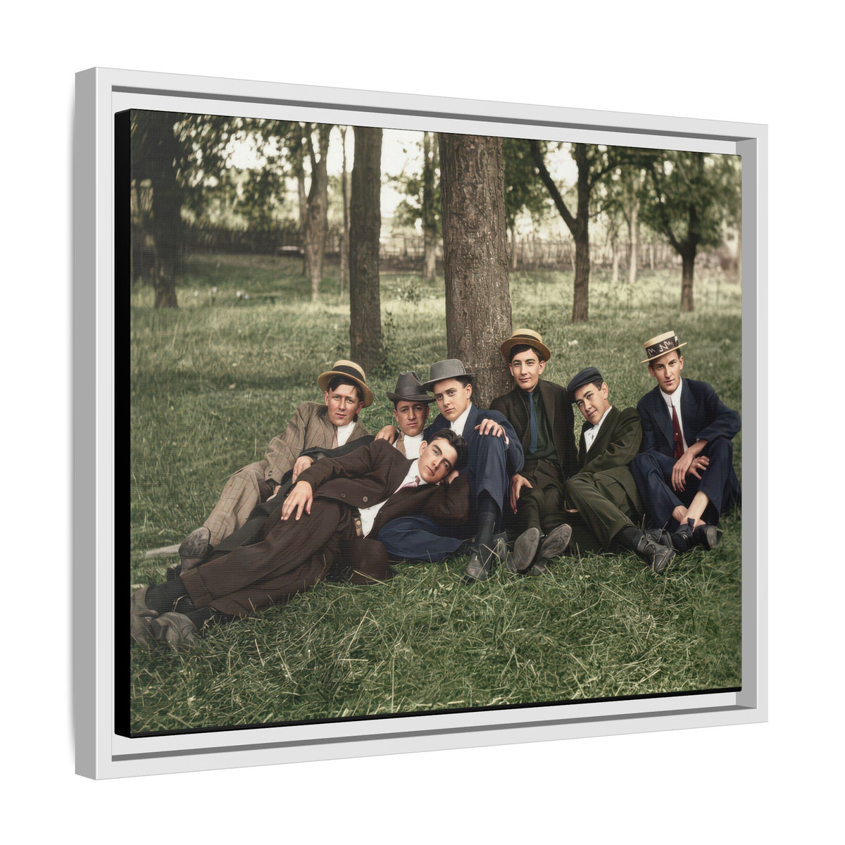 hommes 005 | Framed Vintage Photo - Matte Canvas