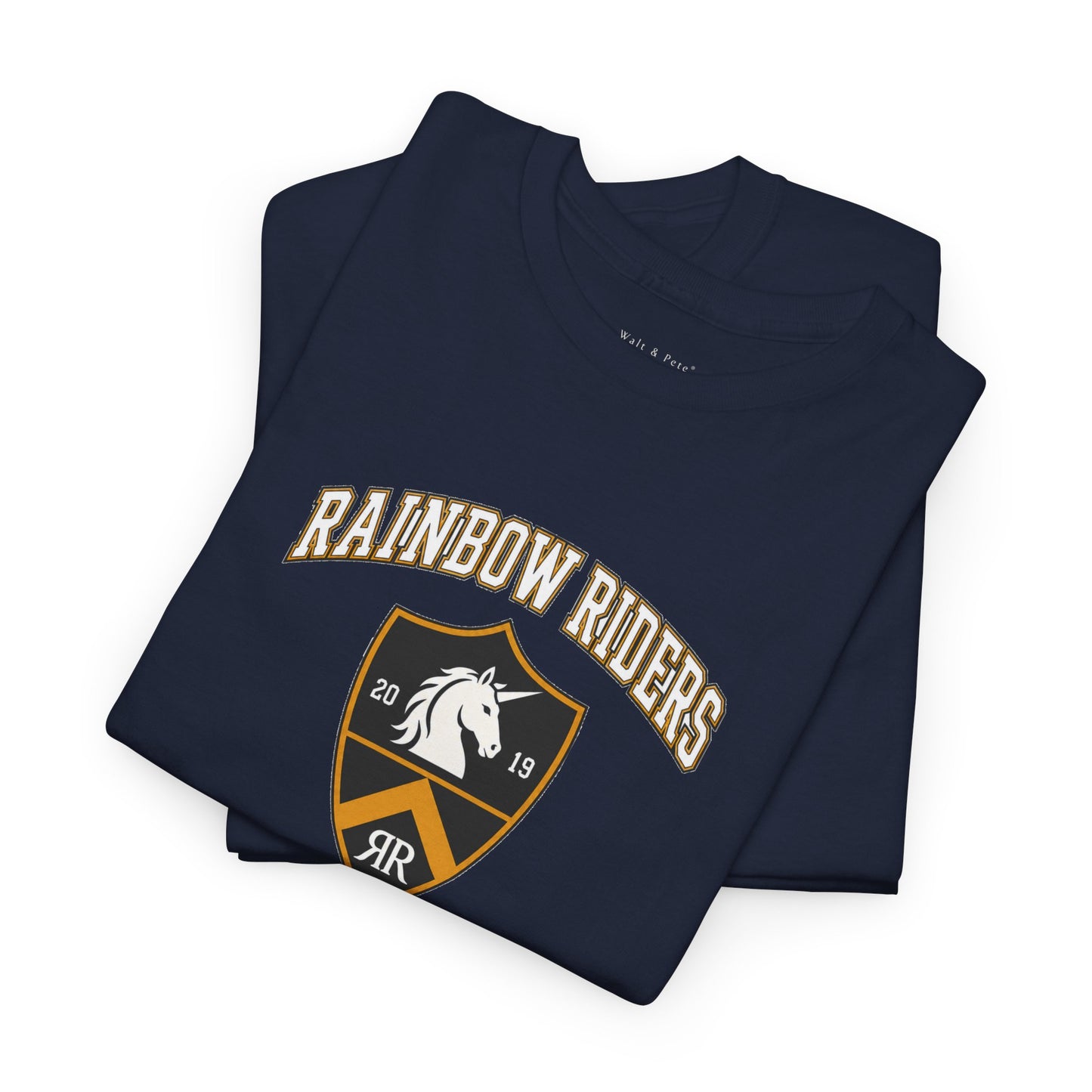 Rainbow Riders Heritage Crest T-Shirt | Est. 2019 LGBTQ+ Collegiate Tee