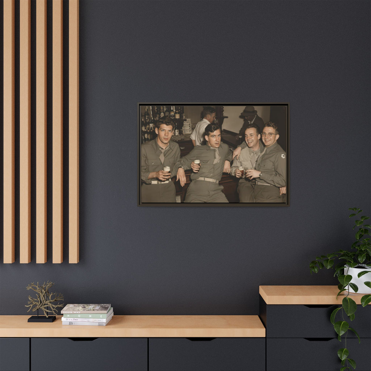 hommes 030 | Framed Vintage Photo - Matte Canvas