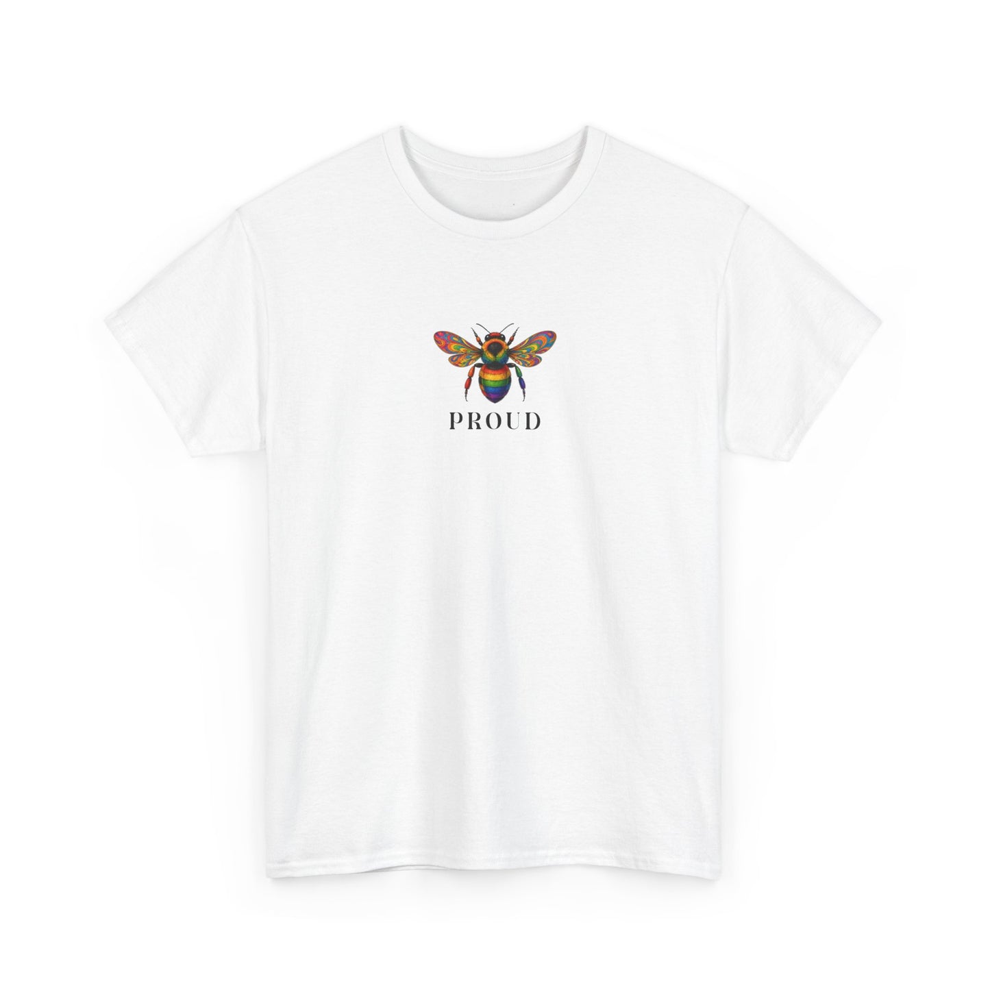 Psychedelic rainbow bumble bee pride t-shirt design 