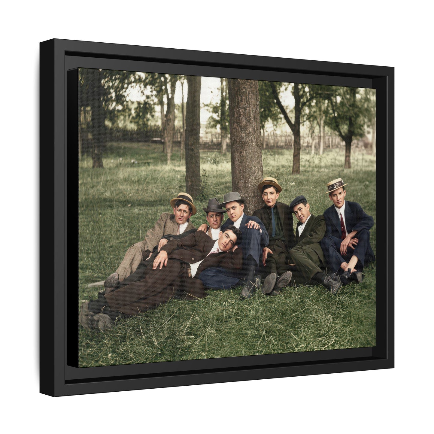 hommes 005 | Framed Vintage Photo - Matte Canvas