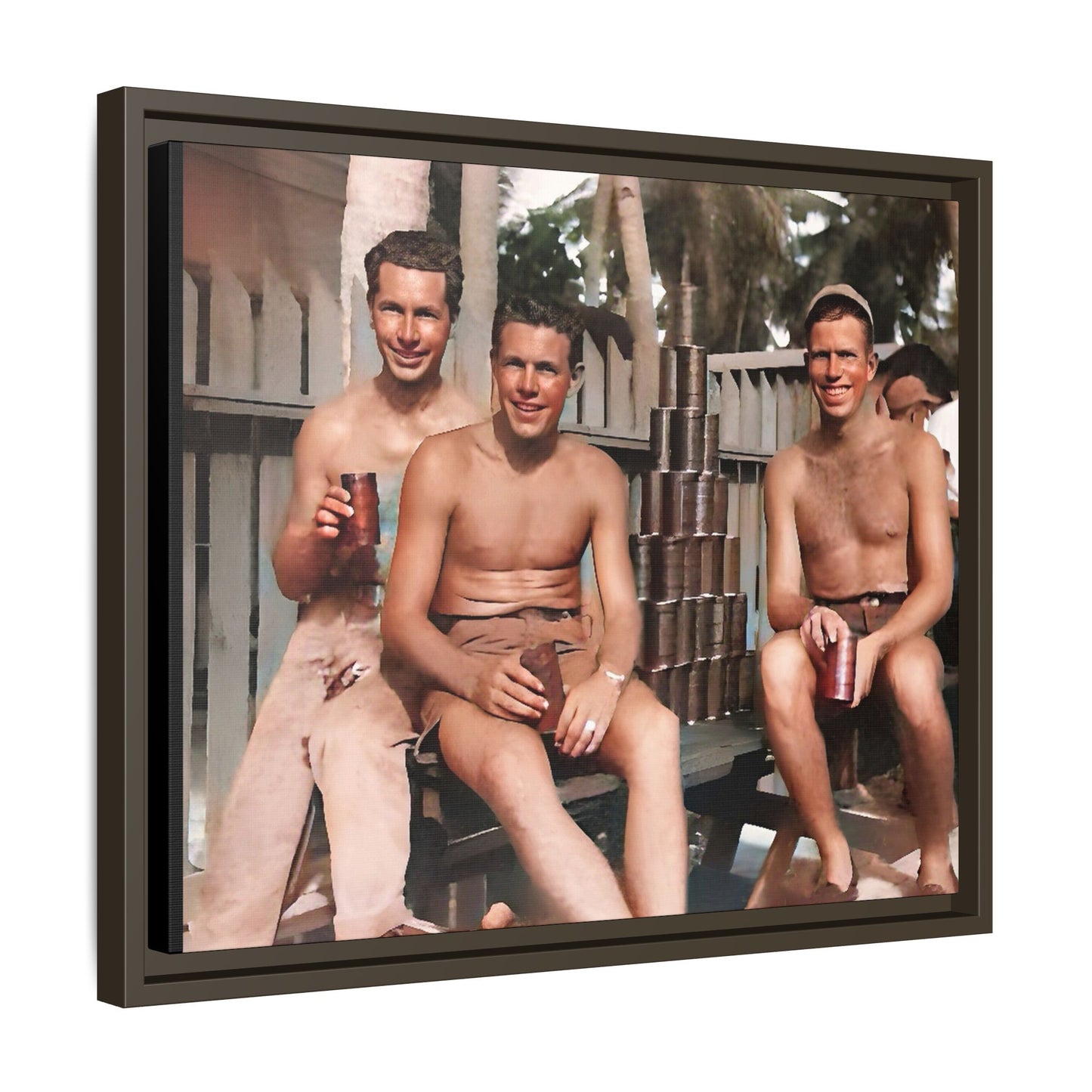 hommes 003 | Framed Vintage Photo - Matte Canvas