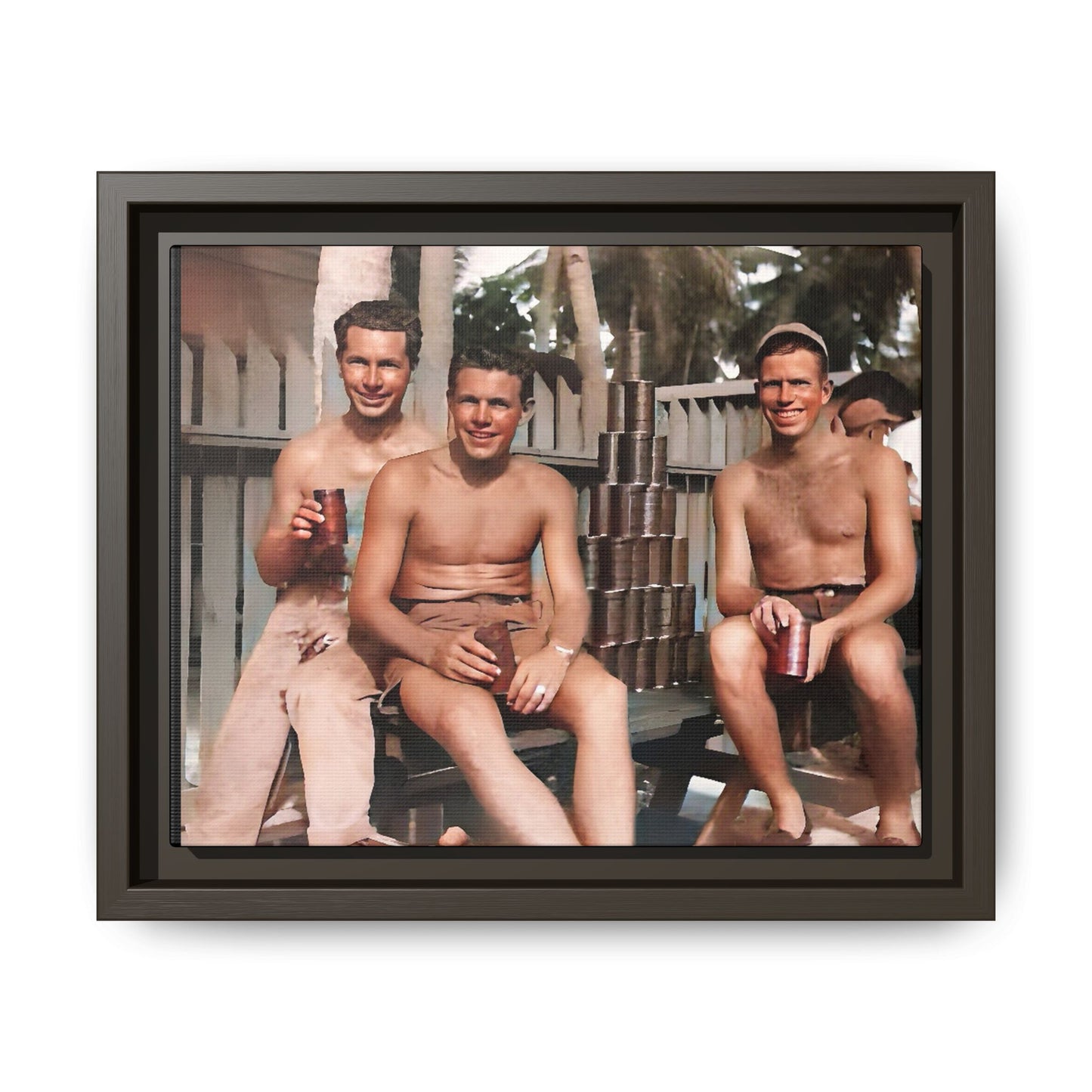 hommes 003 | Framed Vintage Photo - Matte Canvas