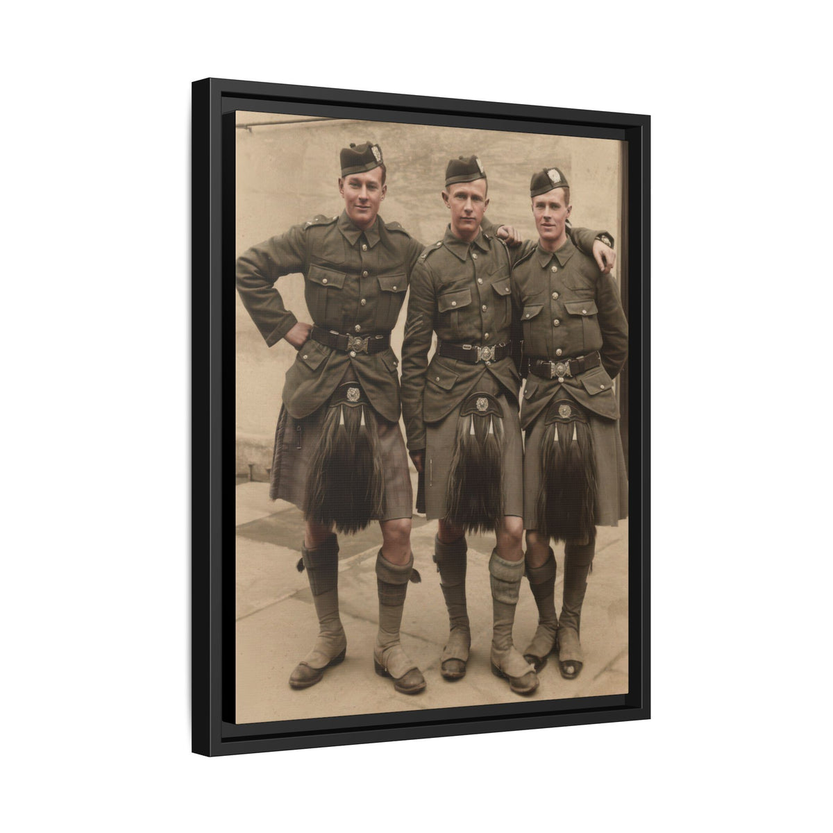 hommes 014 | Framed Vintage Photo - Matte Canvas