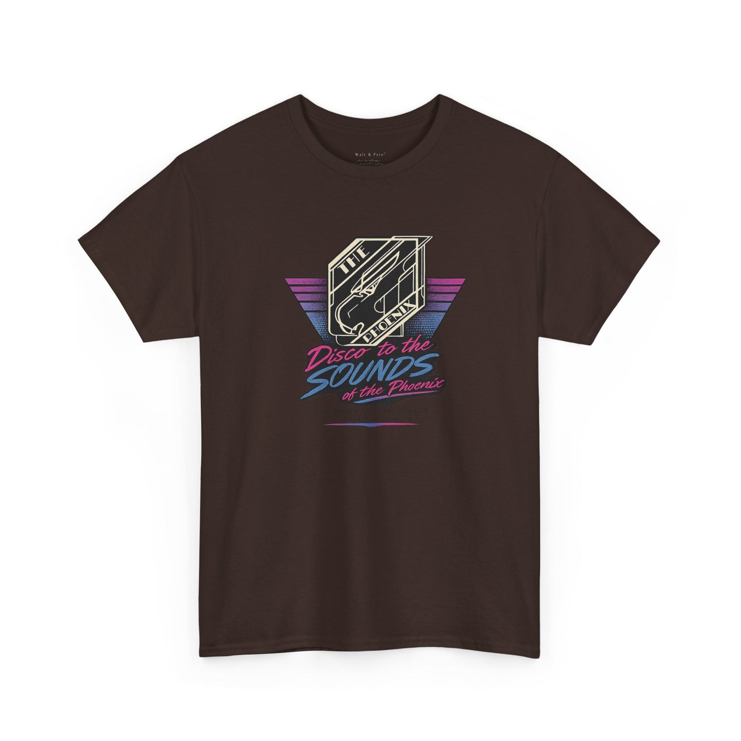 Vintage LGBTQ history T-shirt honoring The Phoenix nightclub in Milwaukee's historic Walker's Point neighborhood.