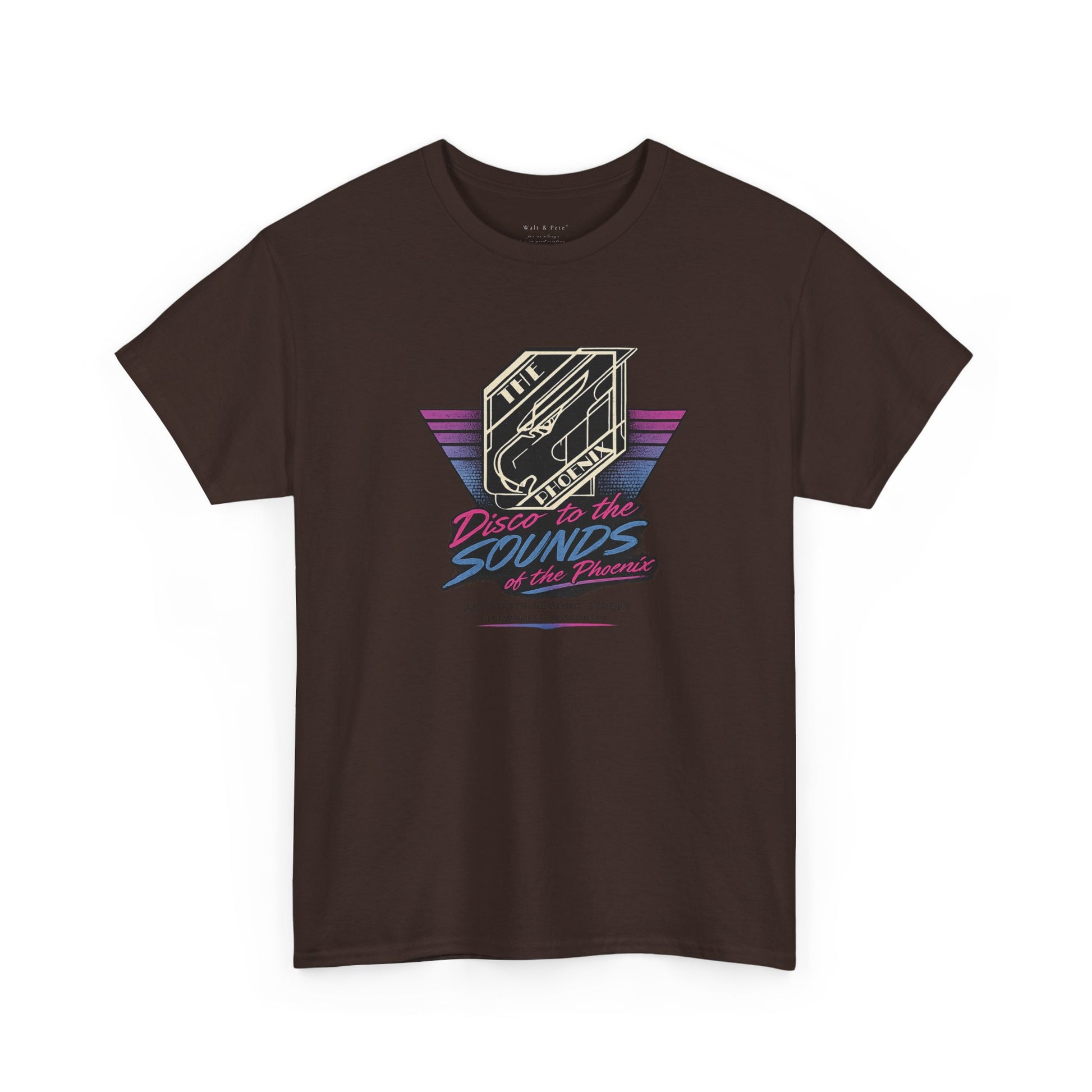 Vintage LGBTQ history T-shirt honoring The Phoenix nightclub in Milwaukee's historic Walker's Point neighborhood.