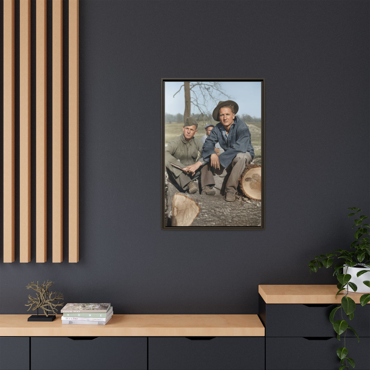 hommes 020 | Framed Vintage Photo - Matte Canvas