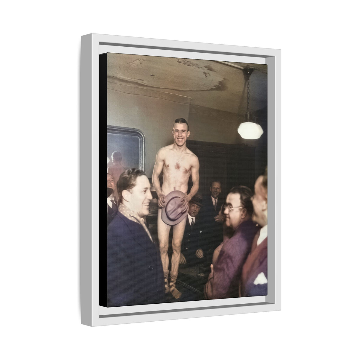 hommes 017 | Framed Vintage Photo - Matte Canvas